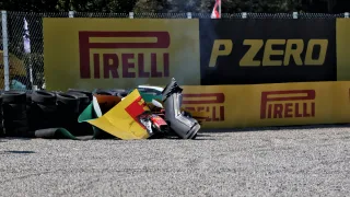 WATCH: Huge Charles Leclerc crash brings out Monza F1 red flag