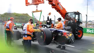 Max Verstappen reacts to major crash during Dutch Grand Prix