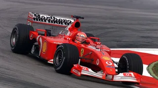 Vettel and Barrichello drove Schumacher’s Ferrari F2002 at Monza