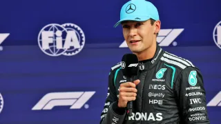 George Russell makes engagement ring joke after F1 rebound with Dutch GP sprint pole at Zandvoort