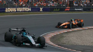 George Russell takes lights-to-flag victory in F1 Dutch GP Sprint