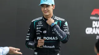 George Russell treats Mercedes team members to special Silverstone karting event