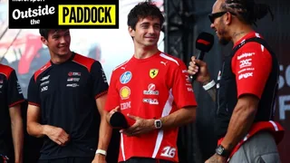 Lewis Hamilton and Charles Leclerc arrive at Sepang in matching sports saloons